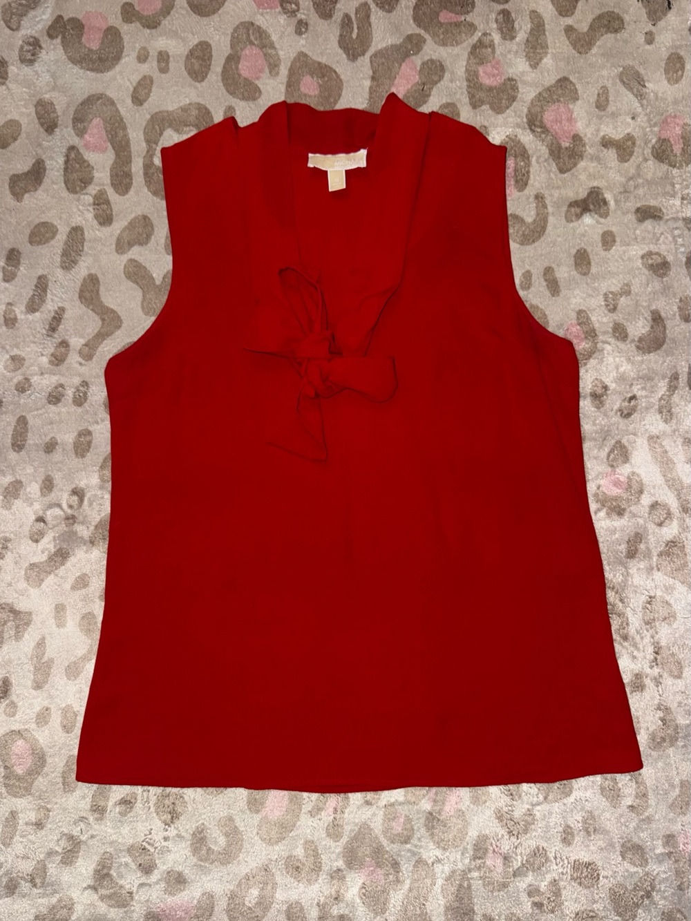 Michael Kors Red Tie-Neck Sleeveless Camisole